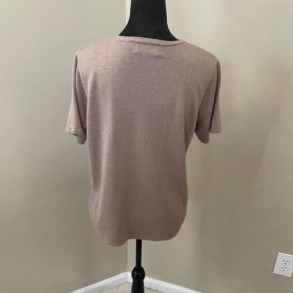 Alfred Dunner Cable Knit Sweater Medium Taupe Texture Round Neck - Picture 5 of 8